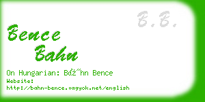 bence bahn business card